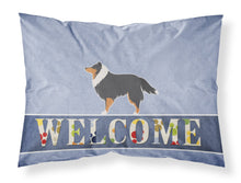 Load image into Gallery viewer, Sheltie/Shetland Sheepdog Welcome Fabric Standard Pillowcase – Artistic Decorative Front, White Back BB5534PILLOWCASE