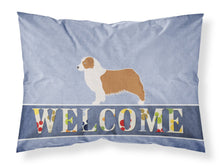Load image into Gallery viewer, Australian Shepherd Dog Welcome Fabric Standard Pillowcase – Artistic Decorative Front, White Back BB5537PILLOWCASE