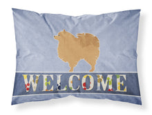 Load image into Gallery viewer, Pomeranian Welcome Fabric Standard Pillowcase – Artistic Decorative Front, White Back BB5546PILLOWCASE