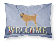 Load image into Gallery viewer, Pug Welcome Fabric Standard Pillowcase – Artistic Decorative Front, White Back BB5551PILLOWCASE