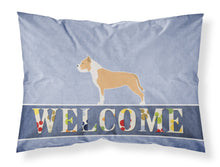 Load image into Gallery viewer, Staffordshire Bull Terrier Welcome Fabric Standard Pillowcase – Artistic Decorative Front, White Back BB5558PILLOWCASE