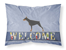 Load image into Gallery viewer, Doberman Pinscher Welcome Fabric Standard Pillowcase – Artistic Decorative Front, White Back BB5564PILLOWCASE