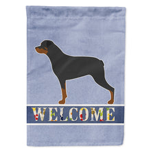 Load image into Gallery viewer, Rottweiler Welcome Flag Canvas House Size BB5570CHF