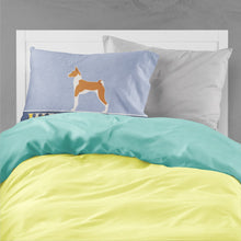 Load image into Gallery viewer, Basenji Welcome Fabric Standard Pillowcase – Artistic Decorative Front, White Back BB5578PILLOWCASE