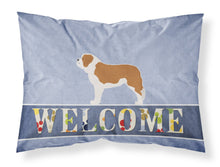 Load image into Gallery viewer, Saint Bernard Welcome Fabric Standard Pillowcase – Artistic Decorative Front, White Back BB5580PILLOWCASE