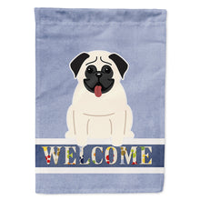 Load image into Gallery viewer, Pug Cream Welcome Flag Canvas House Size BB5585CHF