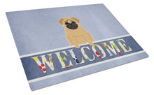 Load image into Gallery viewer, Pug Brown Welcome Glass Cutting Boards – Durable, Decorative Kitchen Art Large BB5588LCB