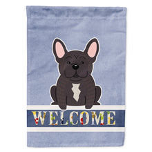 Load image into Gallery viewer, French Bulldog Brindle Welcome Flag Canvas House Size BB5590CHF