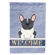 Load image into Gallery viewer, French Bulldog Black White Welcome Flag Canvas House Size BB5593CHF