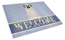 Load image into Gallery viewer, Mastiff Brindle White Welcome Glass Cutting Boards – Durable, Decorative Kitchen Art Large BB5597LCB