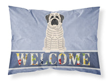 Load image into Gallery viewer, Mastiff Brindle White Welcome Fabric Standard Pillowcase – Artistic Decorative Front, White Back BB5597PILLOWCASE