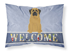 Load image into Gallery viewer, Mastiff Welcome Fabric Standard Pillowcase – Artistic Decorative Front, White Back BB5599PILLOWCASE