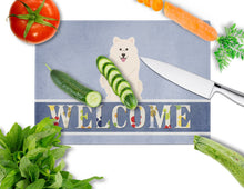 Load image into Gallery viewer, Samoyed Welcome Glass Cutting Boards – Durable, Decorative Kitchen Art Large BB5611LCB