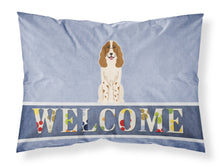Load image into Gallery viewer, Russian Spaniel Welcome Fabric Standard Pillowcase – Artistic Decorative Front, White Back BB5612PILLOWCASE