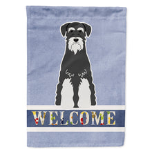 Load image into Gallery viewer, Standard Schnauzer Salt and Pepper Welcome Flag Canvas House Size BB5614CHF
