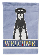 Load image into Gallery viewer, Standard Schnauzer Salt and Pepper Welcome Garden Flag - Outdoor Decorative Yard Flag BB5614GF