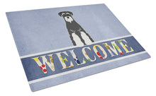 Load image into Gallery viewer, Standard Schnauzer Salt and Pepper Welcome Glass Cutting Boards – Durable, Decorative Kitchen Art Large BB5614LCB