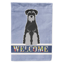 Load image into Gallery viewer, Standard Schnauzer Black Grey Welcome Flag Canvas House Size BB5615CHF