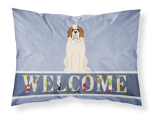 Load image into Gallery viewer, Saint Bernard Welcome Fabric Standard Pillowcase – Artistic Decorative Front, White Back BB5616PILLOWCASE