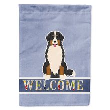 Load image into Gallery viewer, Bernese Mountain Dog Welcome Flag Canvas House Size BB5617CHF