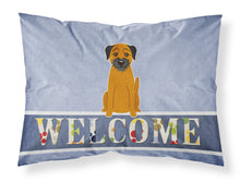 Load image into Gallery viewer, Border Terrier Welcome Fabric Standard Pillowcase – Artistic Decorative Front, White Back BB5620PILLOWCASE