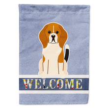 Load image into Gallery viewer, Beagle Tricolor Welcome Flag Canvas House Size BB5621CHF