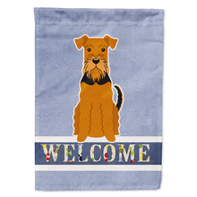 Load image into Gallery viewer, Airedale Welcome Flag Canvas House Size BB5622CHF