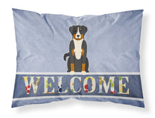 Load image into Gallery viewer, Appenzeller Sennenhund Welcome Fabric Standard Pillowcase – Artistic Decorative Front, White Back BB5624PILLOWCASE