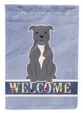 Load image into Gallery viewer, Staffordshire Bull Terrier Blue Welcome Garden Flag - Outdoor Decorative Yard Flag BB5627GF