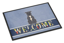Load image into Gallery viewer, Staffordshire Bull Terrier Blue Welcome Doormat - 18x27 Decorative Floor Mat – Indoor/Outdoor Rug with Artistic Flair BB5627MAT
