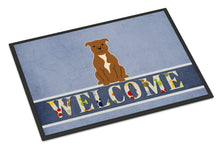 Load image into Gallery viewer, Staffordshire Bull Terrier Brown Welcome Doormat - 18x27 Decorative Floor Mat – Indoor/Outdoor Rug with Artistic Flair BB5628MAT