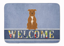 Load image into Gallery viewer, Staffordshire Bull Terrier Brown Welcome Machine Washable Memory Foam Mat BB5628RUG