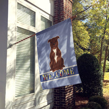 Load image into Gallery viewer, Staffordshire Bull Terrier Chocolate Welcome Flag Canvas House Size BB5629CHF