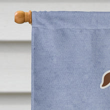 Load image into Gallery viewer, Staffordshire Bull Terrier Chocolate Welcome Flag Canvas House Size BB5629CHF