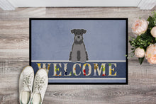 Load image into Gallery viewer, Miniature Schanuzer Black Silver Welcome Doormat - 18x27 Decorative Floor Mat – Indoor/Outdoor Rug with Artistic Flair BB5633MAT