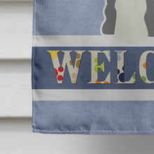 Load image into Gallery viewer, Miniature Schanuzer Salt and Pepper Welcome Flag Canvas House Size BB5635CHF