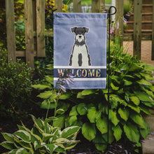 Load image into Gallery viewer, Miniature Schanuzer Salt and Pepper Welcome Garden Flag - Outdoor Decorative Yard Flag BB5635GF