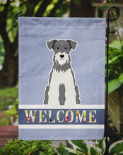 Load image into Gallery viewer, Miniature Schanuzer Salt and Pepper Welcome Garden Flag - Outdoor Decorative Yard Flag BB5635GF