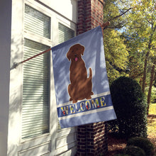 Load image into Gallery viewer, Chocolate Labrador Welcome Flag Canvas House Size BB5637CHF