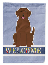 Load image into Gallery viewer, Chocolate Labrador Welcome Flag Canvas House Size BB5637CHF