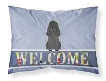 Load image into Gallery viewer, Poodle Black Welcome Fabric Standard Pillowcase – Artistic Decorative Front, White Back BB5652PILLOWCASE