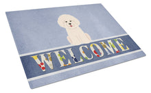 Load image into Gallery viewer, Bichon Frise Welcome Glass Cutting Boards – Durable, Decorative Kitchen Art Large BB5656LCB