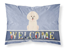 Load image into Gallery viewer, Bichon Frise Welcome Fabric Standard Pillowcase – Artistic Decorative Front, White Back BB5656PILLOWCASE