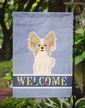 Load image into Gallery viewer, Papillon Sable White Welcome Garden Flag - Outdoor Decorative Yard Flag BB5658GF