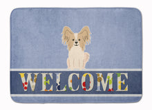 Load image into Gallery viewer, Papillon Sable White Welcome Machine Washable Memory Foam Mat BB5658RUG