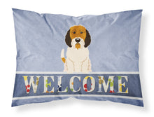 Load image into Gallery viewer, Petit Basset Griffon Veenden Welcome Fabric Standard Pillowcase – Artistic Decorative Front, White Back BB5660PILLOWCASE