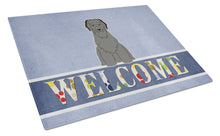 Load image into Gallery viewer, Briard Black Welcome Glass Cutting Boards – Durable, Decorative Kitchen Art Large BB5662LCB