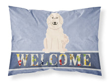 Load image into Gallery viewer, Great Pyrenese Welcome Fabric Standard Pillowcase – Artistic Decorative Front, White Back BB5664PILLOWCASE