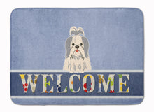 Load image into Gallery viewer, Shih Tzu Silver White Welcome Machine Washable Memory Foam Mat BB5666RUG
