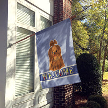Load image into Gallery viewer, Shih Tzu Silver Chocolate Welcome Flag Canvas House Size BB5667CHF